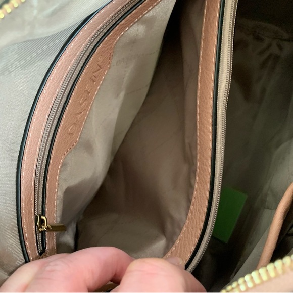 Peach Structured Satchel with Gold Accents - Picture 14 of 15